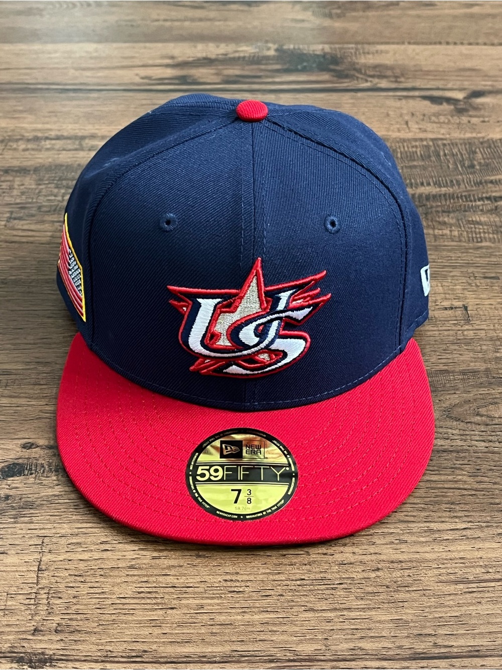 New Era Team USA World Baseball Classic Fitted Hat ‘Navy Red’ (size 7 3/8)